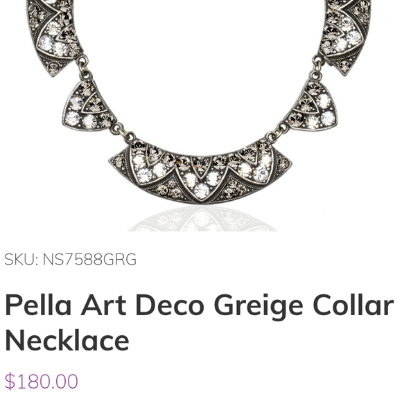 Anne Koplik Pella Art Deco Greige Collar Necklace - Picture 2 of 16